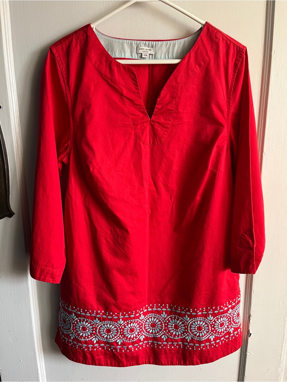 Kate Spade Red Embroidered Tunic - S/M